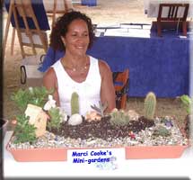 Marci with mini-gardens