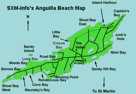 Anguilla beach map