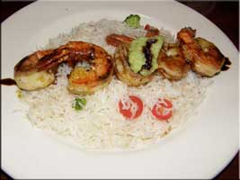 Shrimp on coconut rice