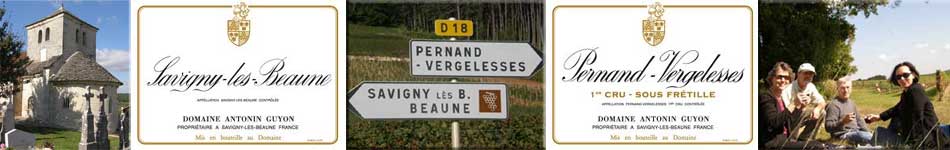Burgundy strip, various labels, church near Echevronne, picnic above Beaune