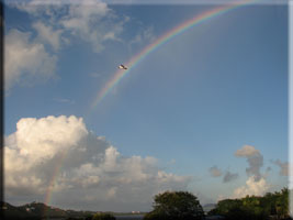 rainbow over the lagoon