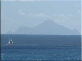 clear day looking over to Saba