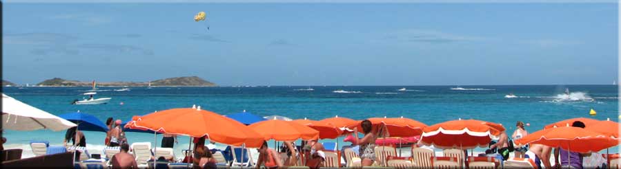 Orange umbrellas