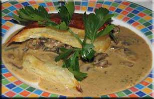 Mushrooms in puff pastry