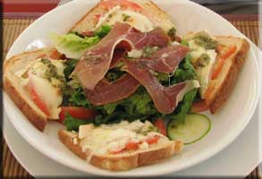 Chevre and Serrano ham salad