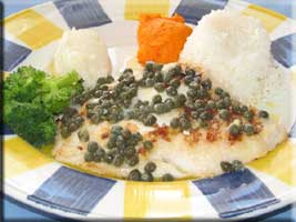 Grouper with capers and butter