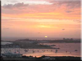 Sunset over over southwestern St Maarten